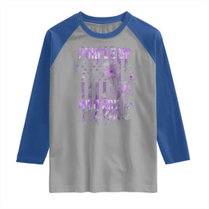 Purple Up Military Child Raglan Shirt Dandelion Vintage American Flag Military Child Month TS11 Sport Gray Royal Print Your Wear