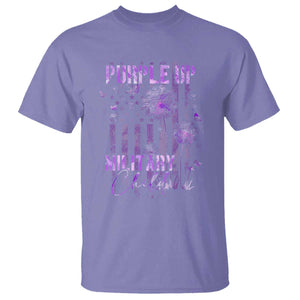 Purple Up Military Child T Shirt Dandelion Vintage American Flag Military Child Month TS11 Violet Print Your Wear