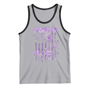 Purple Up Military Child Tank Top Dandelion Vintage American Flag Military Child Month TS11 Athletic Heather Black Print Your Wear