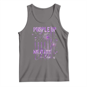 Purple Up Military Child Tank Top Dandelion Vintage American Flag Military Child Month TS11 Deep Heather Print Your Wear