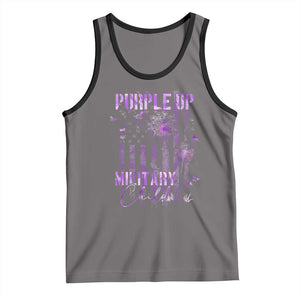 Purple Up Military Child Tank Top Dandelion Vintage American Flag Military Child Month TS11 Deep Heather Black Print Your Wear