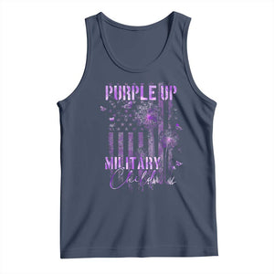 Purple Up Military Child Tank Top Dandelion Vintage American Flag Military Child Month TS11 Navy Print Your Wear
