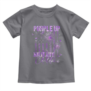Purple Up Military Child Toddler T Shirt Dandelion Vintage American Flag Military Child Month TS11 Charcoal Print Your Wear