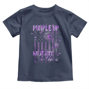 Purple Up Military Child Toddler T Shirt Dandelion Vintage American Flag Military Child Month TS11 Navy Print Your Wear