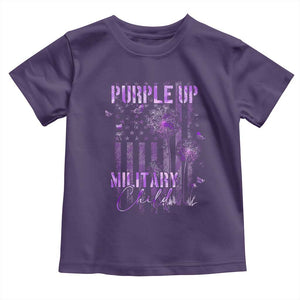Purple Up Military Child Toddler T Shirt Dandelion Vintage American Flag Military Child Month TS11 Purple Print Your Wear