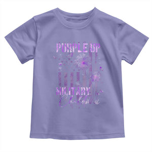 Purple Up Military Child Toddler T Shirt Dandelion Vintage American Flag Military Child Month TS11 Violet Print Your Wear