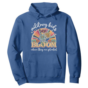 Military Kids Bloom Where They Are Planted Hoodie Military Child Month Retro Vintage Flowers TS11 Royal Blue Print Your Wear