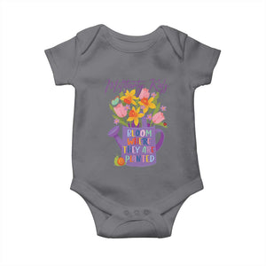 Military Kids Bloom Where They Are Planted Baby Onesie Military Child Month Flower TS11 Charcoal Print Your Wear