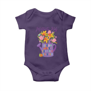 Military Kids Bloom Where They Are Planted Baby Onesie Military Child Month Flower TS11 Purple Print Your Wear