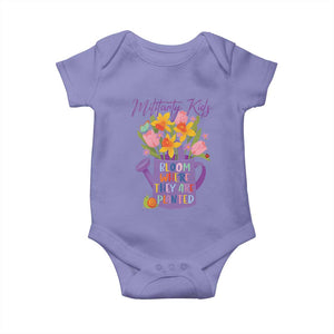 Military Kids Bloom Where They Are Planted Baby Onesie Military Child Month Flower TS11 Violet Print Your Wear