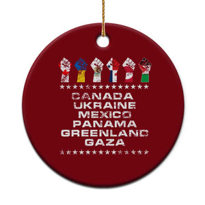 Canada Greenland Mexico Panama Gaza Ukraine Pride Ceramic Ornament Hand Fist TS11 1pc Red Print Your Wear