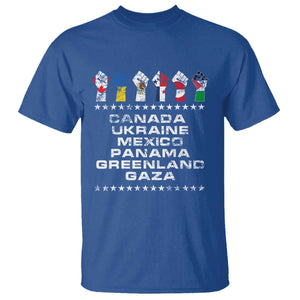 Canada Greenland Mexico Panama Gaza Ukraine Pride T Shirt Hand Fist TS11 Royal Blue Print Your Wear