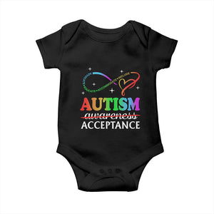 Autism Awareness Acceptance Baby Onesie Advocate Educate Accommodate Include Infinity Symbol TS11 Black Print Your Wear