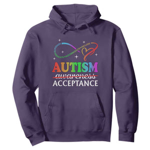 Autism Awareness Acceptance Hoodie Advocate Educate Accommodate Include Infinity Symbol TS11 Purple Print Your Wear