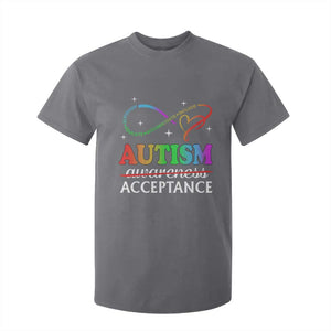 Autism Awareness Acceptance T Shirt For Kid Advocate Educate Accommodate Include Infinity Symbol TS11 Charcoal Print Your Wear