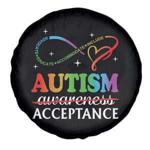 Autism Awareness Acceptance Spare Tire Cover Advocate Educate Accommodate Include Infinity Symbol TS11 Print Your Wear