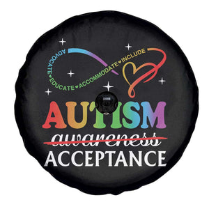 Autism Awareness Acceptance Spare Tire Cover Advocate Educate Accommodate Include Infinity Symbol TS11 Print Your Wear