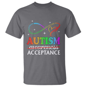Autism Awareness Acceptance T Shirt Advocate Educate Accommodate Include Infinity Symbol TS11 Charcoal Print Your Wear