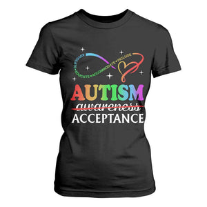 Autism Awareness Acceptance T Shirt For Women Advocate Educate Accommodate Include Infinity Symbol TS11 Black Print Your Wear