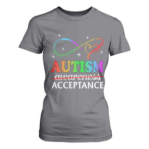 Autism Awareness Acceptance T Shirt For Women Advocate Educate Accommodate Include Infinity Symbol TS11 Charcoal Print Your Wear