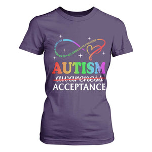 Autism Awareness Acceptance T Shirt For Women Advocate Educate Accommodate Include Infinity Symbol TS11 Purple Print Your Wear