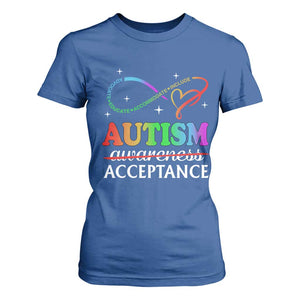 Autism Awareness Acceptance T Shirt For Women Advocate Educate Accommodate Include Infinity Symbol TS11 Royal Blue Print Your Wear