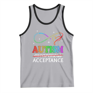 Autism Awareness Acceptance Tank Top Advocate Educate Accommodate Include Infinity Symbol TS11 Athletic Heather Black Print Your Wear