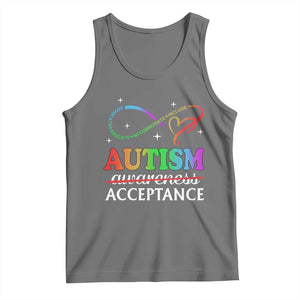 Autism Awareness Acceptance Tank Top Advocate Educate Accommodate Include Infinity Symbol TS11 Black Heather Print Your Wear