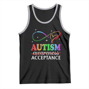 Autism Awareness Acceptance Tank Top Advocate Educate Accommodate Include Infinity Symbol TS11 Black Athletic Heather Print Your Wear