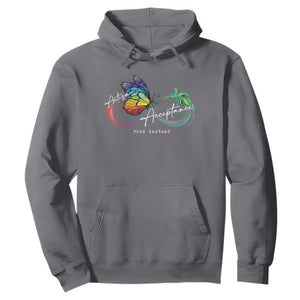 Autism Awareness Acceptance Red Instead Hoodie Infinity Symbol Rainbow Butterfly Feather TS11 Charcoal Print Your Wear