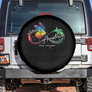 Autism Awareness Acceptance Red Instead Spare Tire Cover Infinity Symbol Rainbow Butterfly Feather TS11 No hole Black Print Your Wear