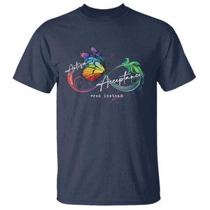 Autism Awareness Acceptance Red Instead T Shirt Infinity Symbol Rainbow Butterfly Feather TS11 Navy Print Your Wear