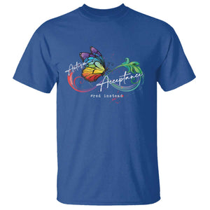 Autism Awareness Acceptance Red Instead T Shirt Infinity Symbol Rainbow Butterfly Feather TS11 Royal Blue Print Your Wear