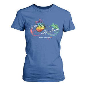 Autism Awareness Acceptance Red Instead T Shirt For Women Infinity Symbol Rainbow Butterfly Feather TS11 Royal Blue Print Your Wear