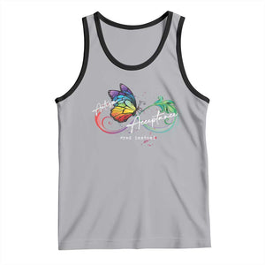 Autism Awareness Acceptance Red Instead Tank Top Infinity Symbol Rainbow Butterfly Feather TS11 Athletic Heather Black Print Your Wear