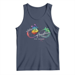 Autism Awareness Acceptance Red Instead Tank Top Infinity Symbol Rainbow Butterfly Feather TS11 Navy Print Your Wear