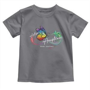 Autism Awareness Acceptance Red Instead Toddler T Shirt Infinity Symbol Rainbow Butterfly Feather TS11 Charcoal Print Your Wear