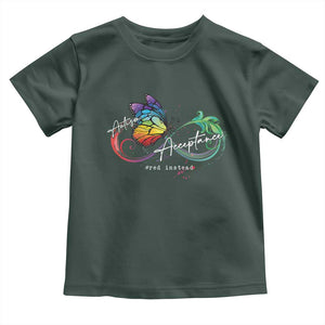 Autism Awareness Acceptance Red Instead Toddler T Shirt Infinity Symbol Rainbow Butterfly Feather TS11 Dark Forest Green Print Your Wear
