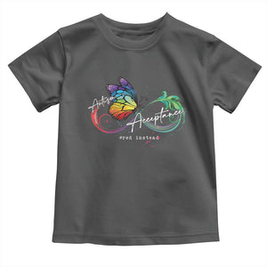 Autism Awareness Acceptance Red Instead Toddler T Shirt Infinity Symbol Rainbow Butterfly Feather TS11 Dark Heather Print Your Wear