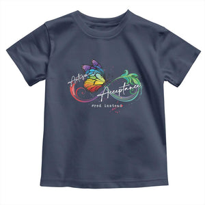 Autism Awareness Acceptance Red Instead Toddler T Shirt Infinity Symbol Rainbow Butterfly Feather TS11 Navy Print Your Wear