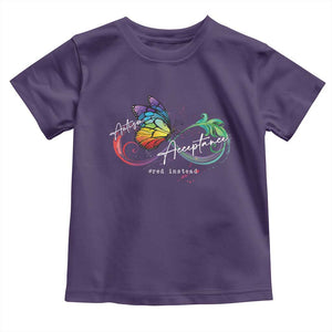 Autism Awareness Acceptance Red Instead Toddler T Shirt Infinity Symbol Rainbow Butterfly Feather TS11 Purple Print Your Wear