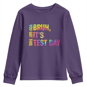 Funny Bruh It's Test Day You Got This Youth Sweatshirt TS11 Purple Print Your Wear