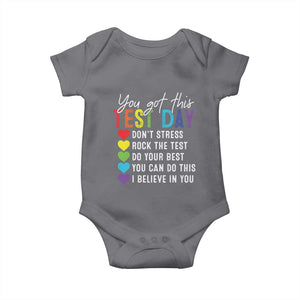 Funny Test Day Baby Onesie You Got This Don't Stress Rock The Test TS11 Charcoal Print Your Wear