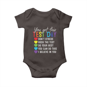 Funny Test Day Baby Onesie You Got This Don't Stress Rock The Test TS11 Dark Chocolate Print Your Wear