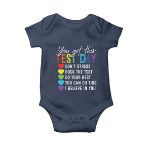 Funny Test Day Baby Onesie You Got This Don't Stress Rock The Test TS11 Navy Print Your Wear
