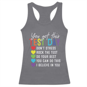 Funny Test Day Racerback Tank Top You Got This Don't Stress Rock The Test TS11 Charcoal Print Your Wear