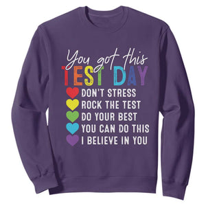 Funny Test Day Sweatshirt You Got This Don't Stress Rock The Test TS11 Purple Print Your Wear