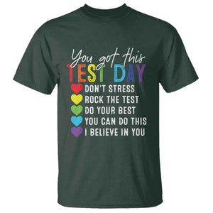 Funny Test Day T Shirt You Got This Don't Stress Rock The Test TS11 Dark Forest Green Print Your Wear