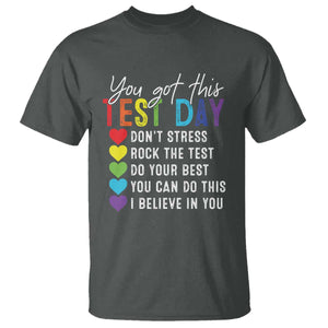 Funny Test Day T Shirt You Got This Don't Stress Rock The Test TS11 Dark Heather Print Your Wear