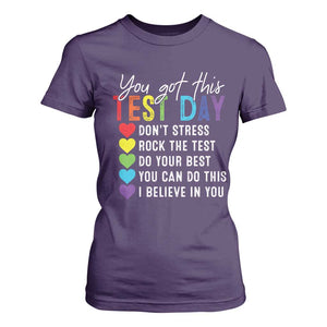 Funny Test Day T Shirt For Women You Got This Don't Stress Rock The Test TS11 Purple Print Your Wear